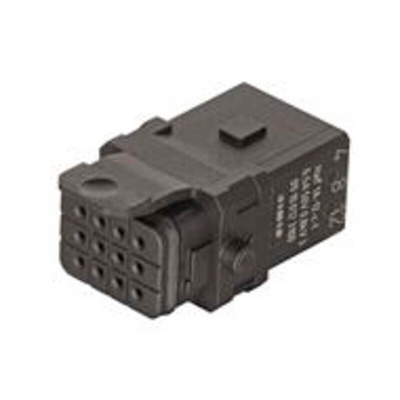 HARTING Heavy Duty Power Connector Insert, 6.5A, Female, Han 1A Series, 12 Contacts