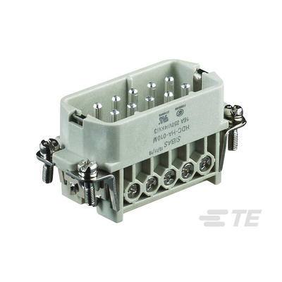 TE Connectivity Heavy Duty Power Connector Insert, 10A, Male, HDC HA Series, 10 Contacts