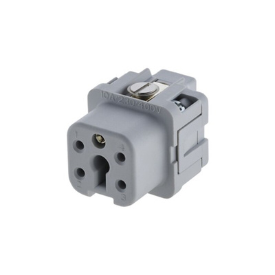 Amphenol Industrial Heavy Duty Power Connector Insert, 16A, Female, Heavy Mate C146 Series, 4+PE Contacts