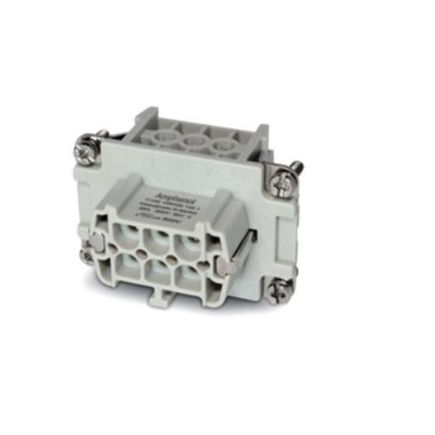 Amphenol Industrial Heavy Duty Power Connector Insert, 16A, Female, C146 Series, 6 Contacts