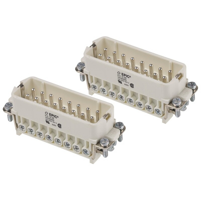 Epic Contact Heavy Duty Power Connector Insert, 10A, Male, H-A Series, 32 Contacts