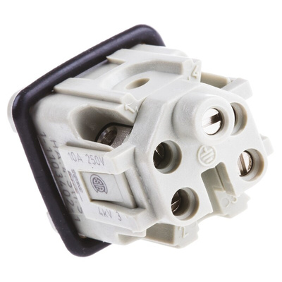 TE Connectivity Heavy Duty Power Connector Insert, 10A, Male, HA Series