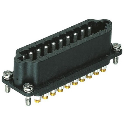 HARTING Heavy Duty Power Connector Insert, 10A, Male, STAF Series, 20 Contacts
