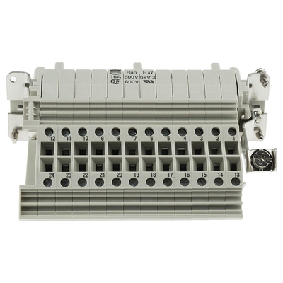 Han B Series size 24 B Connector Insert, Female, 24 Way, 16A, 500 V