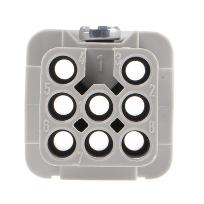 Epic Contact Heavy Duty Power Connector Insert, 10A, Female, H-D Series, 8 Contacts