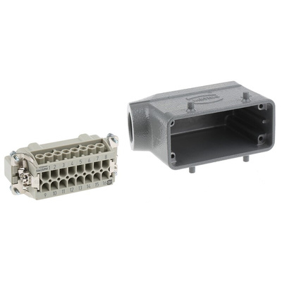 HARTING Connector Set, 16 Way, 16A, Male, Han E, 500 V