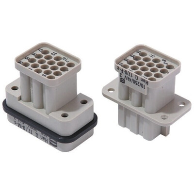 HARTING Heavy Duty Power Connector Insert, 10A, Female, Han Q Series, 18 Contacts