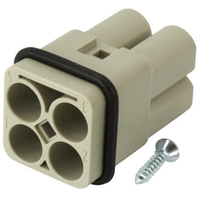 HARTING Heavy Duty Power Connector Insert, 40A, Male, Han-Modular Series, 3/0 Contacts
