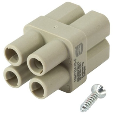 HARTING Heavy Duty Power Connector Insert, 40A, Female, Han-Modular Series, 3/0 Contacts