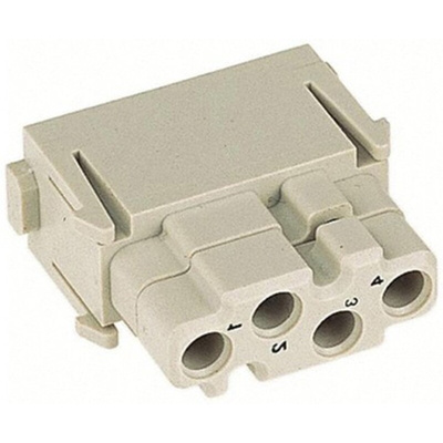 HARTING Heavy Duty Power Connector Insert, 1.5A, Female, Han-Modular Series, 4 Contacts