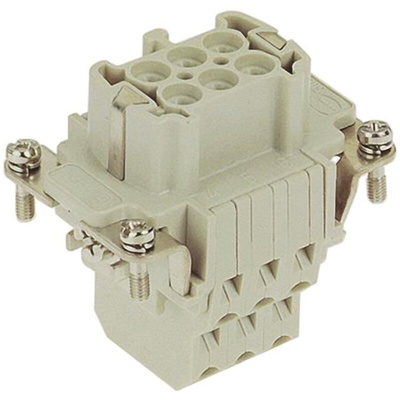 HARTING Heavy Duty Power Connector Insert, 16A, Female, HAN ESS Series, 6 Contacts