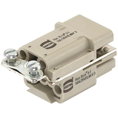 HARTING Heavy Duty Power Connector Insert, 10A, Female, HAN Brid Series, 6 Contacts