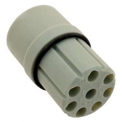 HARTING Heavy Duty Power Connector Insert, 10A, Male, R 15 Series, 8 Contacts