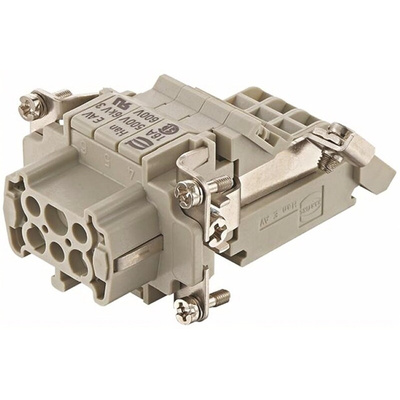 HARTING Heavy Duty Power Connector Insert, 16A, Female, Han E Series, 6 Contacts