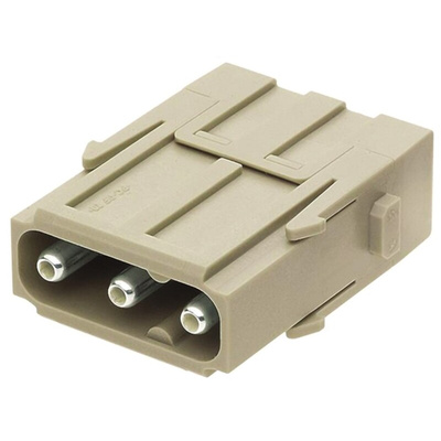 HARTING Heavy Duty Power Connector Module, 40A, Male, Han-Modular Series, 3 Contacts