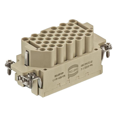 HARTING Heavy Duty Power Connector Insert, 16A, Female, Han EEE HMC Series, 40 Contacts