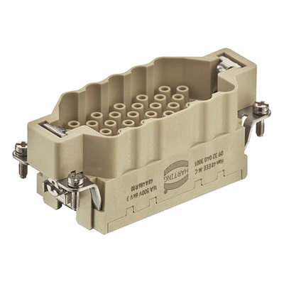 HARTING Heavy Duty Power Connector Insert, 16A, Male, Han EEE HMC Series, 40 Contacts