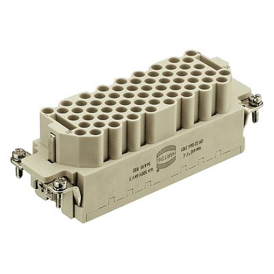 HARTING Heavy Duty Power Connector Insert, 16A, Female, Han EEE HMC Series, 64 Contacts