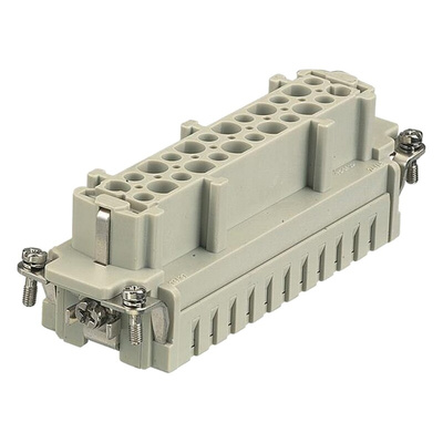 HARTING Heavy Duty Power Connector Insert, 16A, Female, Han E HMC Series, 24 Contacts