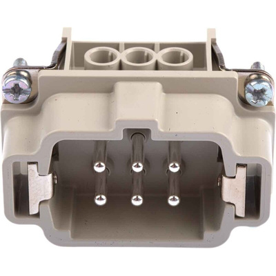 Epic Contact Connector Insert, 6 Way, 16A, Male, H-BE, Cable Mount, 600 V