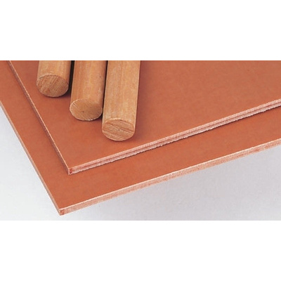 Brown Plastic Sheet, 590mm x 285mm x 4mm, Phenolic Resin, Weave Cotton