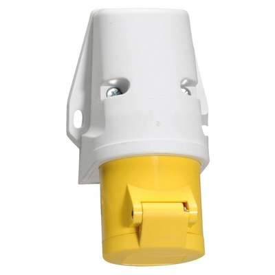 Bals IP44 Yellow Wall Mount 2P+E Industrial Power Socket, Rated At 16.0A, 110.0 V