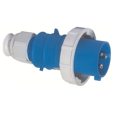 Bals IP67 Blue Cable Mount 2P+E Industrial Power Plug, Rated At 16.0A, 230.0 V