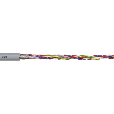 Igus chainflex CF211 Data Cable, 16 Cores, 0.25 mm², Screened, 25m, Grey PVC Sheath, 24 AWG