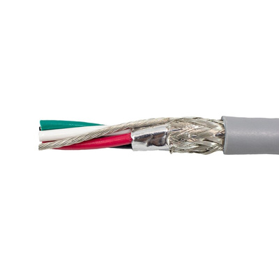 Alpha Wire Control Cable, 7 Cores, Screened, 30m, Grey PVC Sheath, 28 AWG
