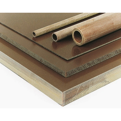Brown Plastic Sheet, 590mm x 285mm x 12mm, Phenolic Resin, Kraft Paper