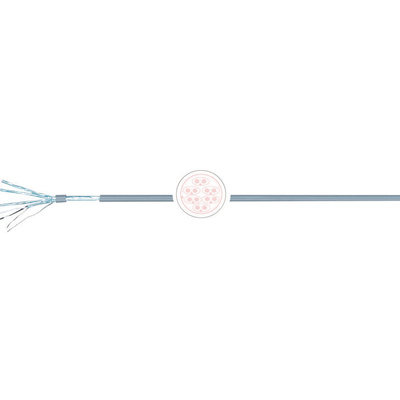CAE Multimedia Connect MPI22A Control Cable, 5 Cores, 0.22 mm², Screened, 5 x 2 x 0.22mm, Grey PVC Sheath