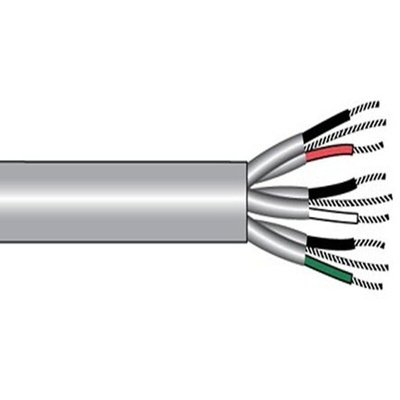Alpha Wire 6054C Control Cable, 3 Cores, 0.75 mm², Screened, 500ft, Grey PVC Sheath, 18 AWG