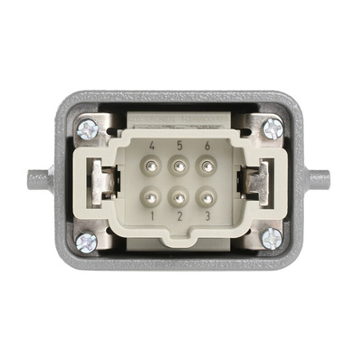HARTING Panel Kit, 6 Way, 16A, Male, Han E, 500 V