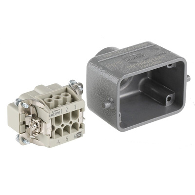 HARTING Panel Kit, 6 Way, 16A, Male, Han E, 500 V