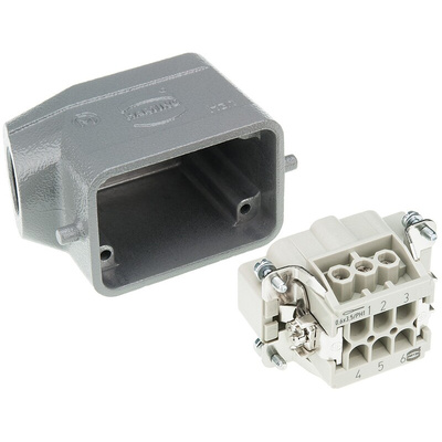 HARTING Connector Set, 6 Way, 16A, Male, Han E, 500 V