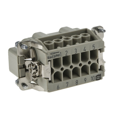 HARTING Connector Set, 10 Way, 16A, Male, Han E, 500 V