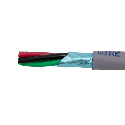 Alpha Wire Alpha Essentials Control Cable, 4 Cores, Screened, 305m, Black, Grey PVC Sheath, 20 AWG
