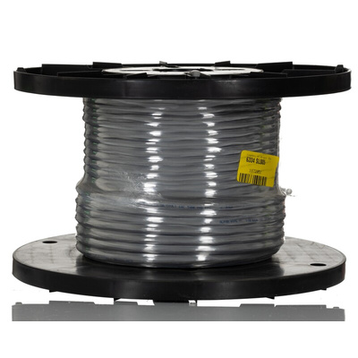 Alpha Wire 6334 Control Cable, 10 Cores, 0.2 mm², Screened, 30m, Grey PVC Sheath, 24 AWG