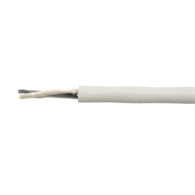 Alpha Wire Control Cable, 2 Cores, DEF STAN, Unscreened, 30m, White PVC Sheath, 24 AWG