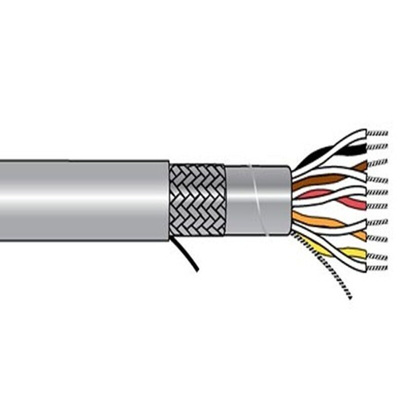 Alpha Wire 5129/11C Multicore Cable, 11 Cores, 0.46 mm², Screened, 1000ft, Grey PVC Sheath, 22