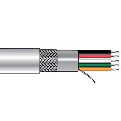 3465C Control Cable, 5 Cores, 0.08 mm², Screened, 500ft, Grey PVC Sheath, 28 AWG
