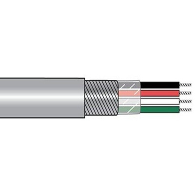 2254/6 Control Cable, 6 Cores, 0.34 mm², Screened, 1000ft, Grey PVC Sheath, 22 AWG
