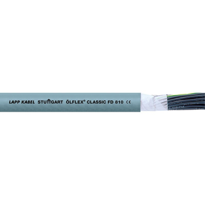 Lapp OLFLEX CLASSIC FD 810 Control Cable, 3 Cores, 0.5 mm², Unscreened, 50m, Silver Grey PVC Sheath, 20