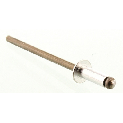 8mm Plain Aluminium Blind Rivet, 3mm diameter, 3.2 → 4.8 mm Thickness