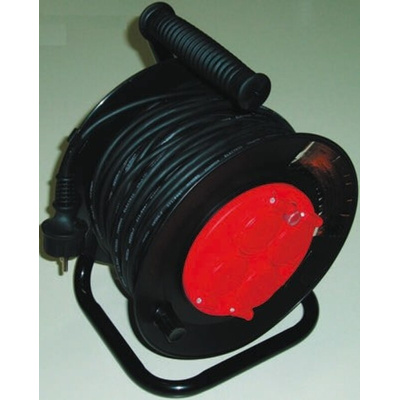 RS PRO 25m 4 Socket Type E - French Cable Reel, IP44