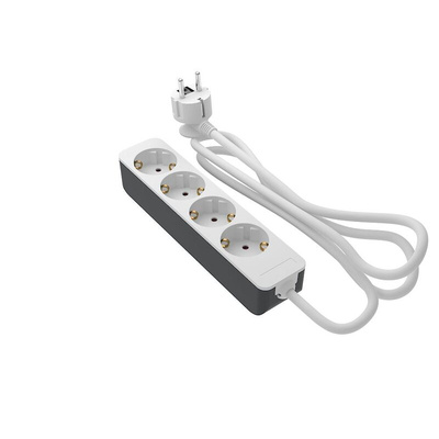 RS PRO 2m 4 Socket Type F - German Schuko Socket, 250 V, IP20