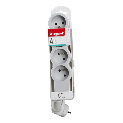Legrand 1.5m 4 Socket Type E - French Extension Lead