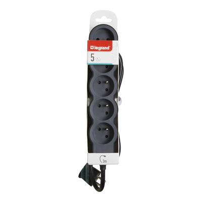 Legrand 3m 5 Socket Type E - French Extension Lead
