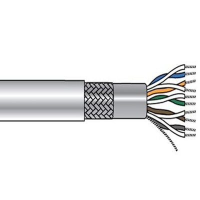 Alpha Wire 6224C Control Cable, 4 Cores, 0.25 mm², Screened, 500ft, Grey PVC Sheath, 24 AWG