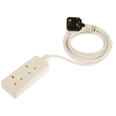 RS PRO 4m 2 Socket Type G - British Extension Lead